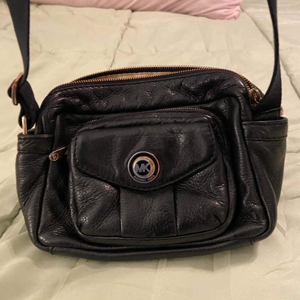 Michael Kors black soft leather crossbody bag